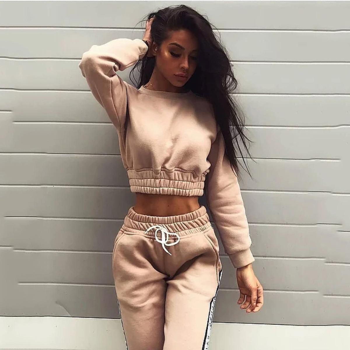 Womens Designer Fashion Tracksuits Brand Solid Color Yoga Letter Print Two Piece Set Woman long sleeve Casual hoodies gym Pants Clothing Set