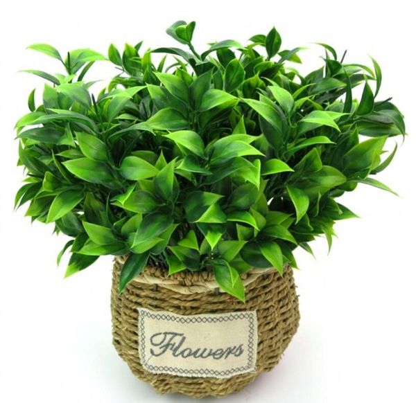 7 Forks-Bouquet 35 Leaves 34cm Artificial Orange Leaf Simulation Plants Home Balcony Garden Landscape Decoration Accessories GD184