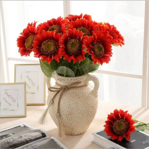 Newest Simulation sunflower, home decoration, flower vase flower arrangement, props and party decorative flowers 5980