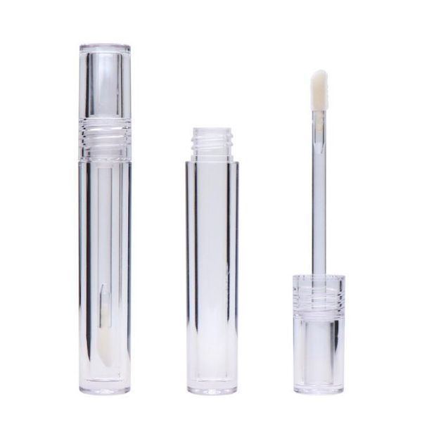 100pcs Empty 7.8ML Lipgloss Tubes Round Transparent Lip Gloss Tubes With Wand Empty Lip Gloss Tubes Clear LX1978