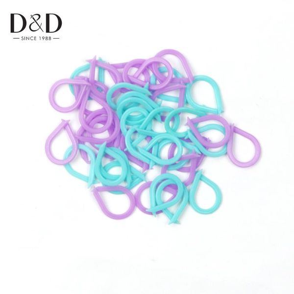 D&D 40-60-100pcs 2 Colors Plastic Knitting Stitch Markers Crochet Locking Tool Craft Ring Knitting Tools