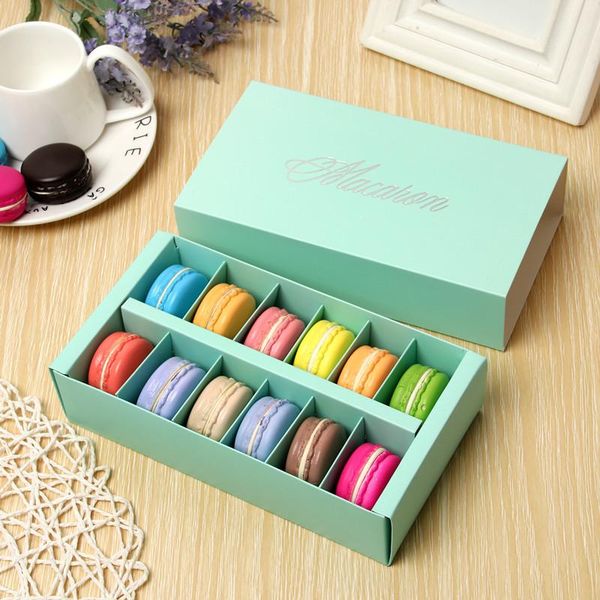 Big Macaron Box Cake Boxes 12-cell Cake Biscuit Muffin Cookie Packaging Box Chocolate Boxes 20*11*5cm Bakeware Supplies