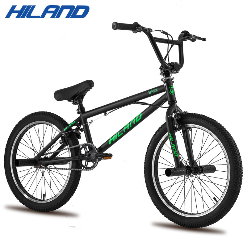 Bikes HILAND 10 Color&Series 20&#039;&#039; BMX Bike Freestyle Steel Bicycle Double Caliper Brake Show Stunt Acrobatic