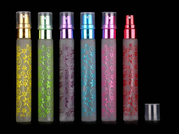 Multi Color 10ml Unique Printing 6 Colors Mini Atomizer Glass Spray Perfume Bottles Travel Small Vaporisateur Perfume
