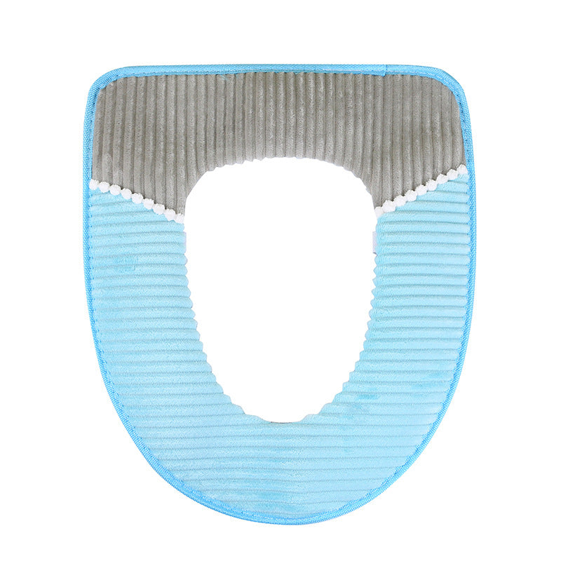 Self Adhesive Design Toilet Cover Soft Sponge Corduroy Toilet Seat Covers 122126