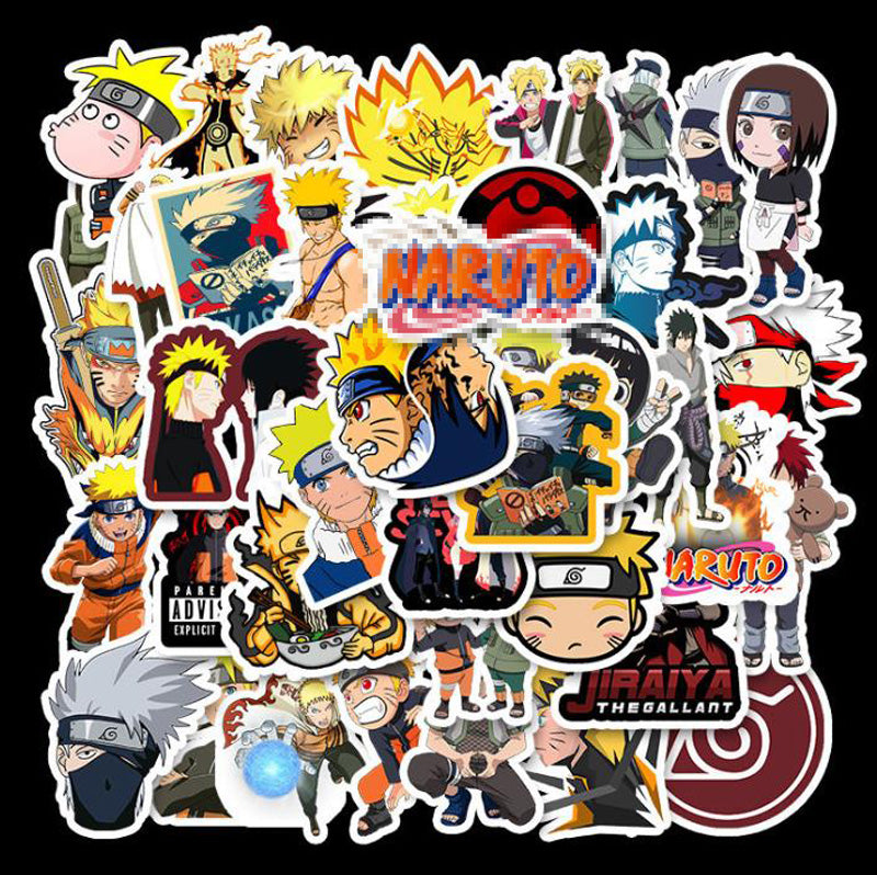 50pcs-Set Anime Naruto Stickers Cartoon for Motorcycle Snowboard Laptop Luggage Fridge Car- Styling Vinyl Decal Stickers