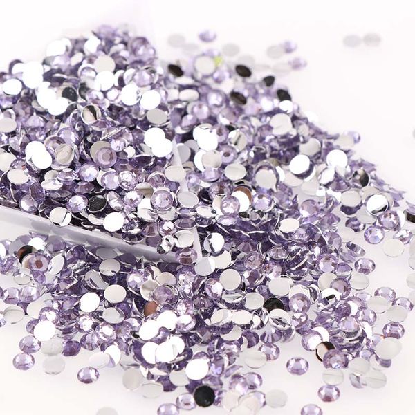 Light Purple 10000pcs 2mm-3mm-4mm-5mm Round Resin Flatback Rhinestones DIY Nail Art Phone Shoes Decorations