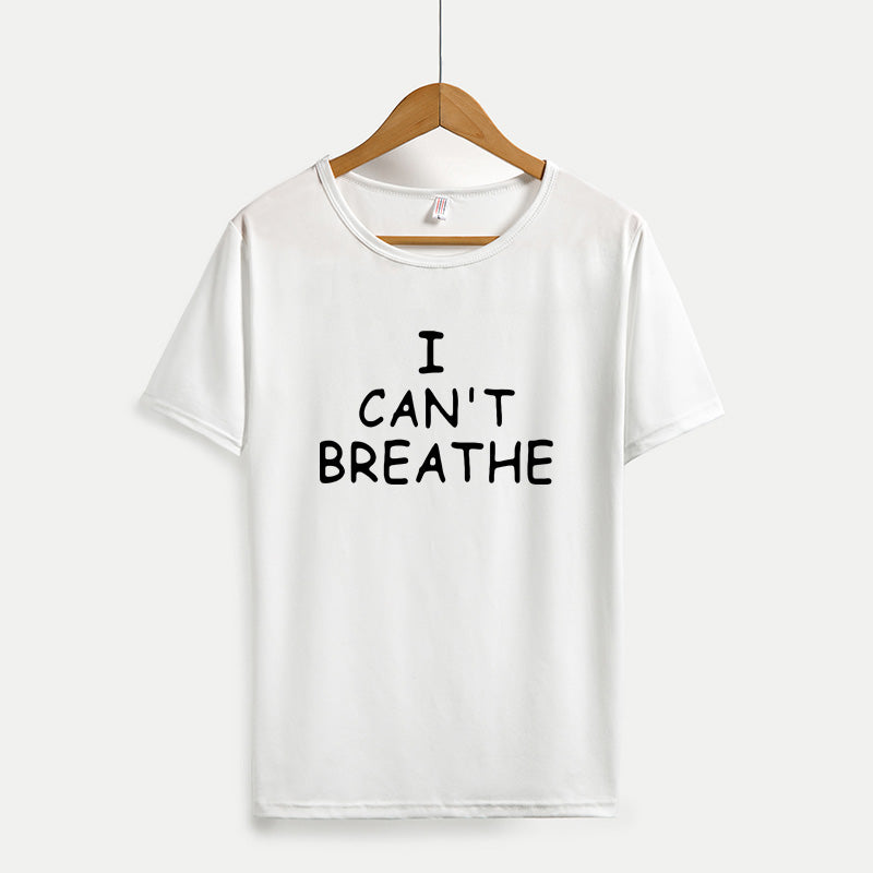 Mens Casual T-shirts Womens Fashion Print Summer T-shirts 2020 New I CAN&#039;T BREATHE Youth Solid Color Print Outdoorwear Hot Sale