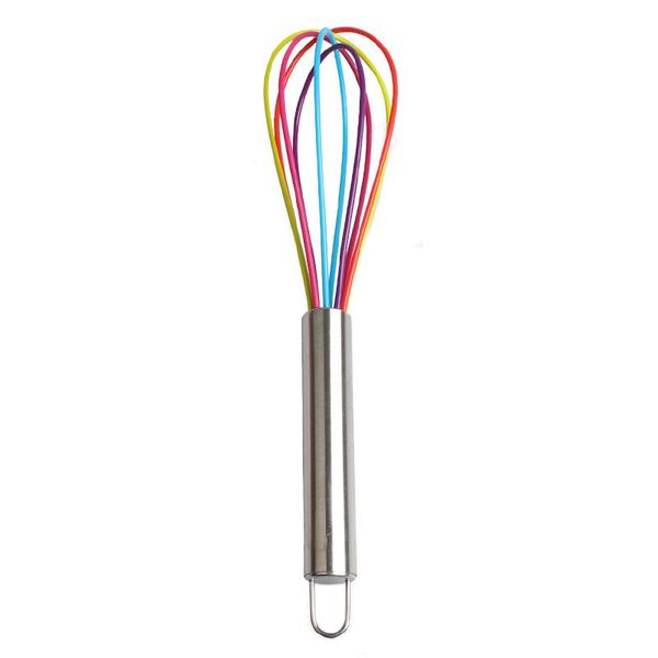 2019 Kitchen Egg Frother Milk Beater Blender Colorful Silicone Balloon Wire Whisk Stainless Steel Whisk Mixer Kitchen Utensils