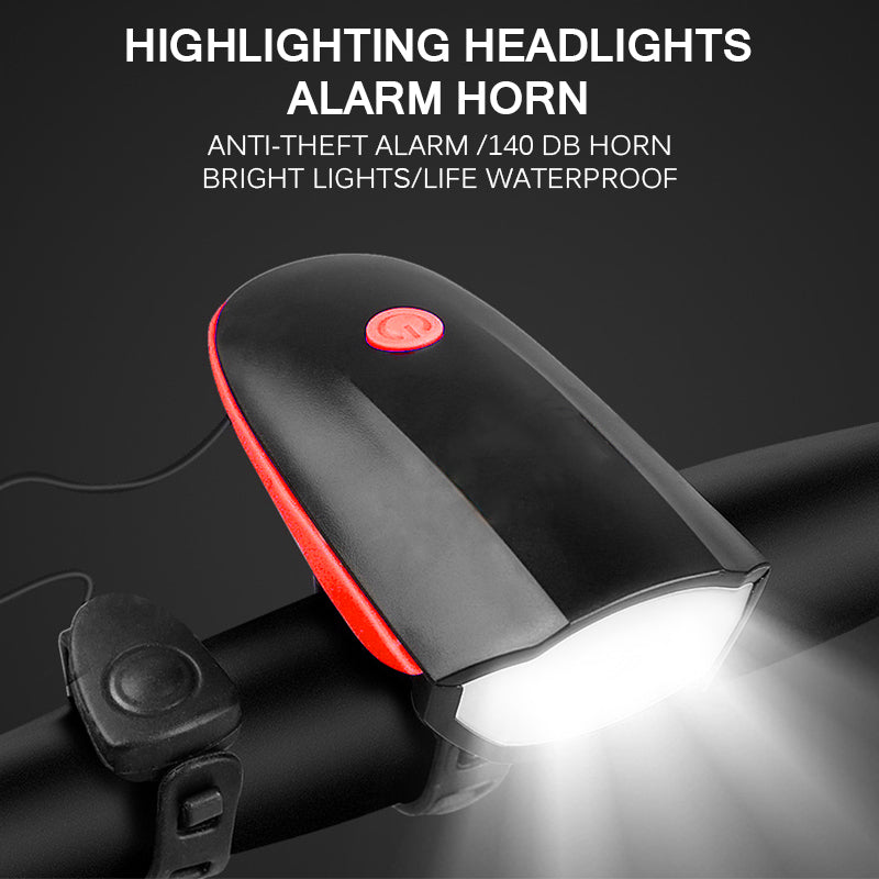 Bike Bell Light USB Charging Horn Lights Waterproof Durable Electric 5 Sounds 120db Horn Bell Bicycle Accessories Night Lights