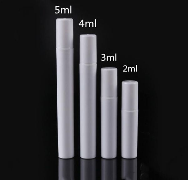 Wholesale Empty Sample Spray Bottles 2ml 3ml 4ml 5ml White Plastic Perfume Bottle Vials 1000pcs-lot