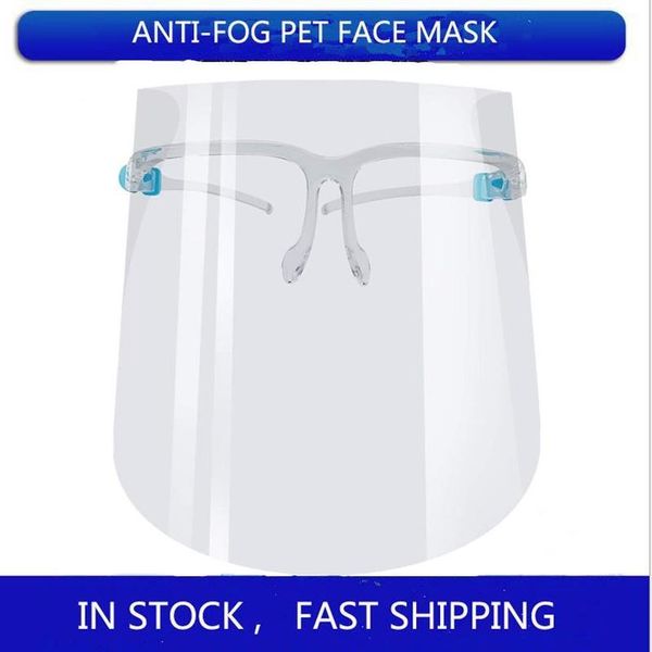 DHL US STOCK Protective Full Face Mask Transparent Anti Fluids Face Shield Anti Dust-Fog Anti Splash Mouth Face Clear Protective Mask