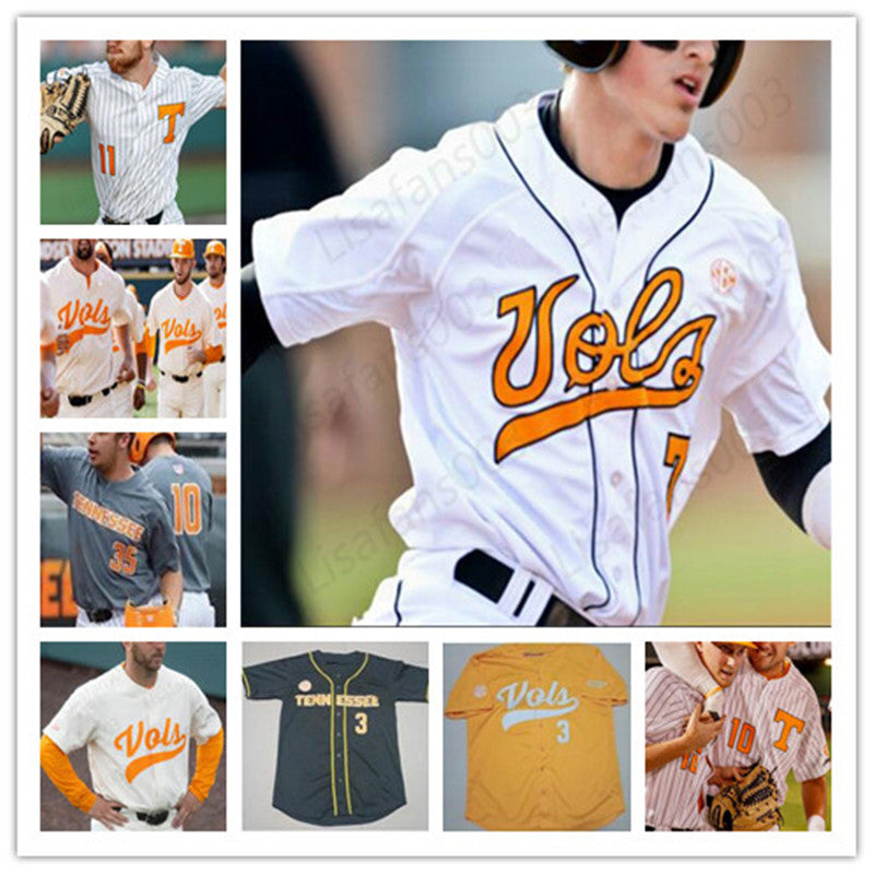 College 2 Alex Sosnowski 3 Todd Helton 11 Yan Gomes 19 Matt Duffy Tennessee Volunteers Baseball stitched Jersey Mens youth