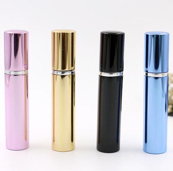 7ml perfume bottle aluminum pipe bright bottles atomizer Spray Travel glass Refillable bottle Home Fragrances LX4285