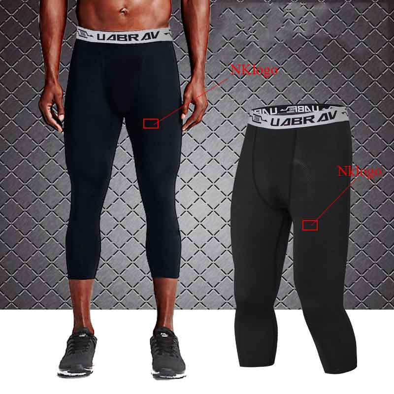 Gym compression quick-drying elastic fitness pants basketball training running capris quick-drying leggings