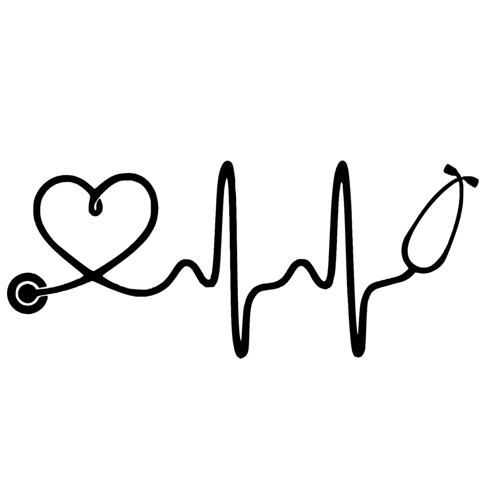 15*6.3cm Nurse Stethoscope Heartbeat Vinyl Decal Stickers Window Truck Car Novelty JDM Drift Car Accessories Car Sticker