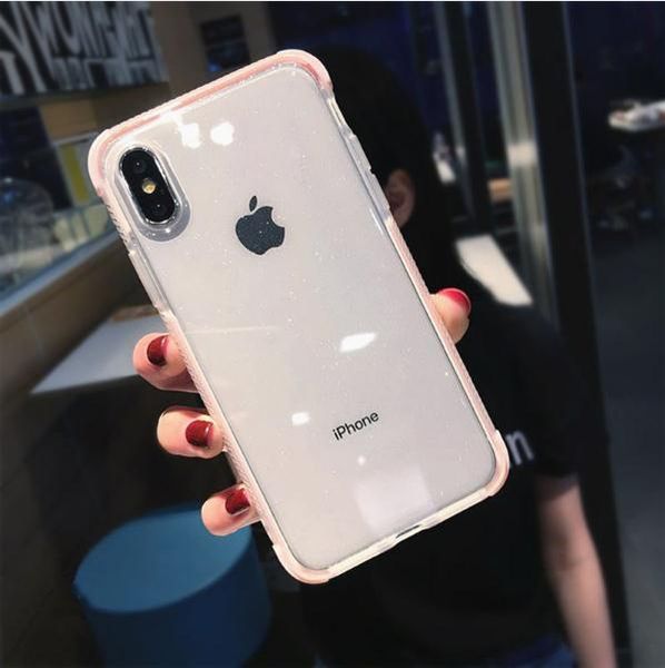 Luxury Glitter Powder Phone Case For iPhone X XR XS Max 8 7 Plus 6 6S Plus Transparent Soft TPU Shockproof Shining Back Cover