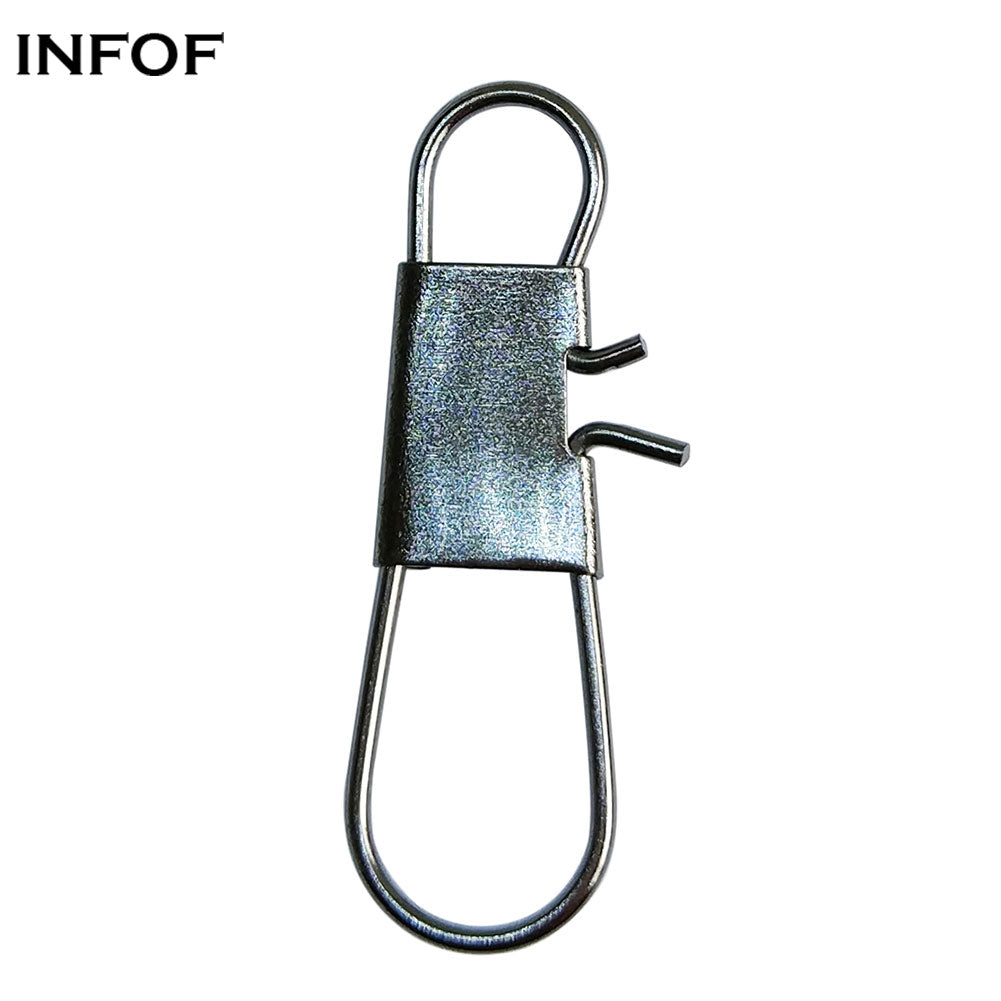 INFOF Brand 500pcs-lot F6002 Fishing Swivels Snap Interlock Snap Steel Alloy Sea Boat Fishing Tackle ice fishing tools carp equipment