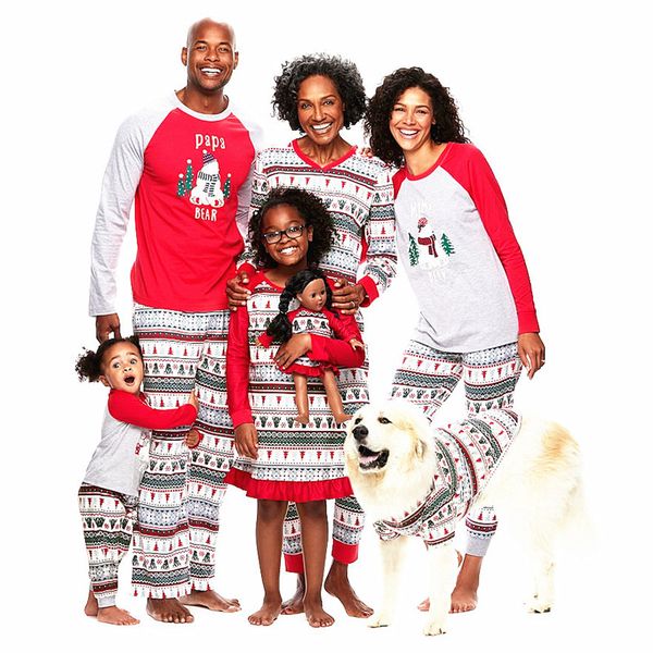 Christmas New Year Family Matching Outfits Mother Father Kids Baby Clothes Sets Xmas Snowman Printed Pamas Sleepwear Nighty