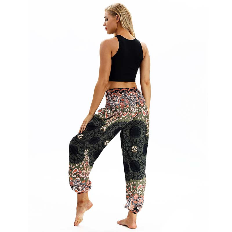2019 Women Lantern Yoga Dancing Pants Updated Ethnic style Wide leg pants Thailand Elastic Dancing Loose Fit Trousers Free Shippping