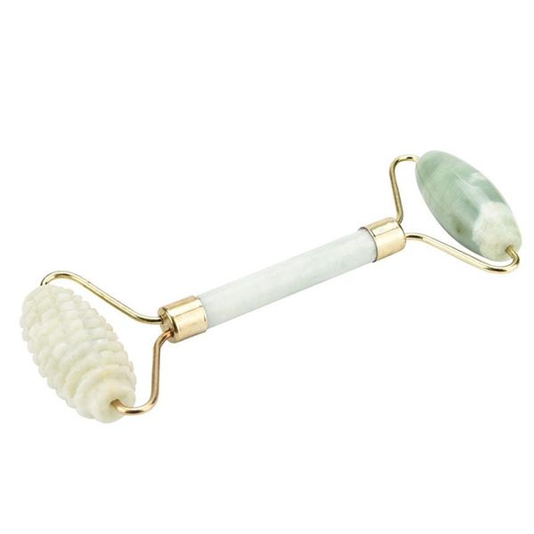 Beauty jade roller massageador relaxamento facial Massagem Double Double Smooth Spiky Rollers Stones de massagem Rodillo de Jade