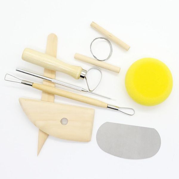8pcs-set Reusable Diy Pottery Tool Kit Home Handwork Clay Sculpture Ceramics Molding Drawing Tools LX4919