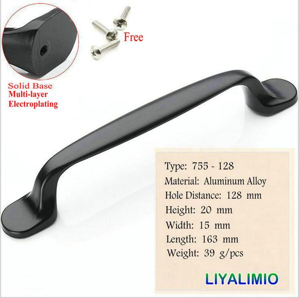755-128 Matte Black Cabinet Handles American style Kitchen Cupboard Door Pulls Drawer Knobs Fashion Furniture Handle Hardware