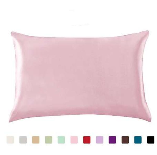100% Queen Standard Satin Silk Soft Mulberry Plain Pillowcase Cover Chair Seat Square Pillow Cover Home19
