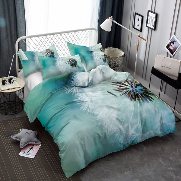 Flower Series Dandelion 3D Lifelike Bedding Set Print Duvet Cover Doona Cover Set Bed linen Home Textiles