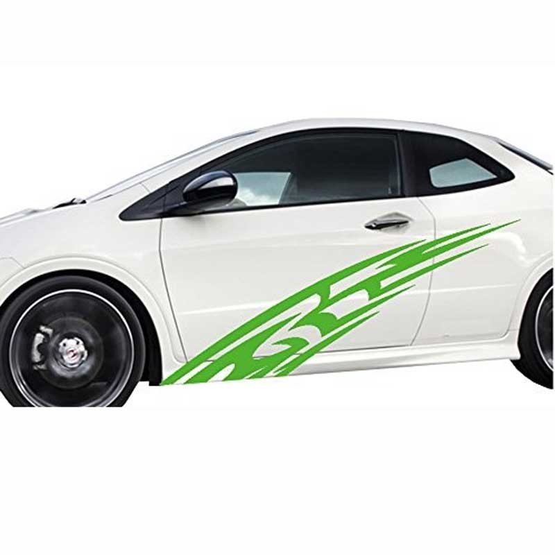 CAR 2PCS-Set Universal Motors Flame Fine Striped Racer Graphics Patterns Car Whole Sticks Personal Body Pull Decals