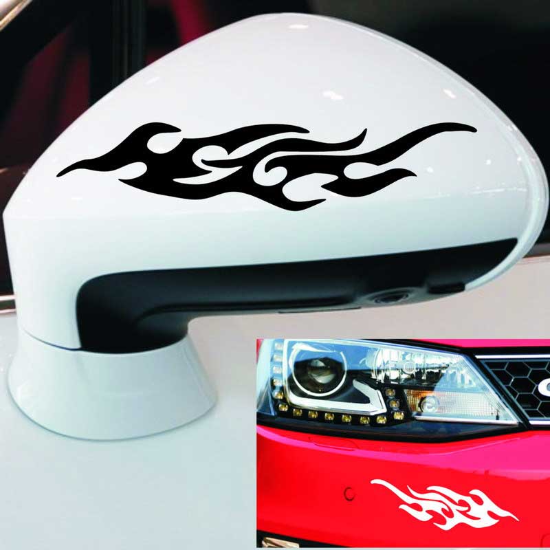 Reflective Car Motorcycle Flame Stickers Rearview Mirror Decals
