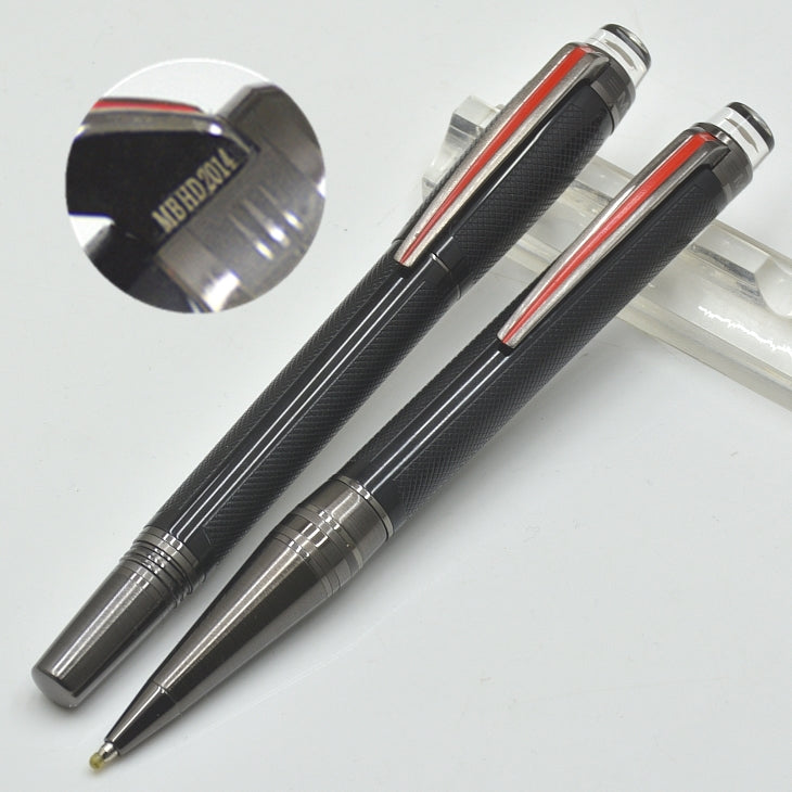 wholesale High quality Gift Pen Urban Speed series Black Resin Rollerball Ballpoint pens PVD-plated Brushed surfaces office school supplies With Ser