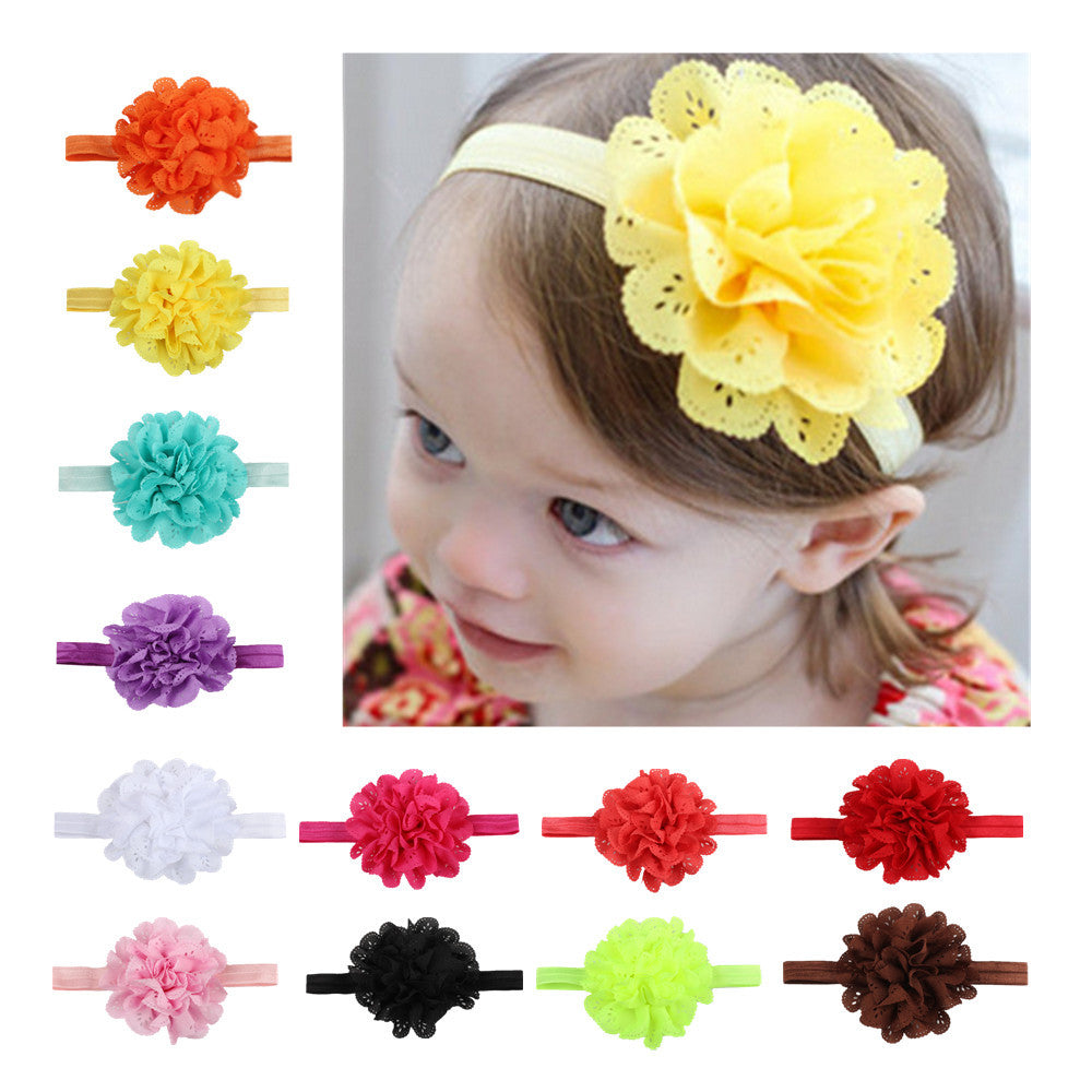 Baby Flowers Headbands Girls Children Hair Sticks Elastic Kids Hair Accessories Head Bands Infant Headband