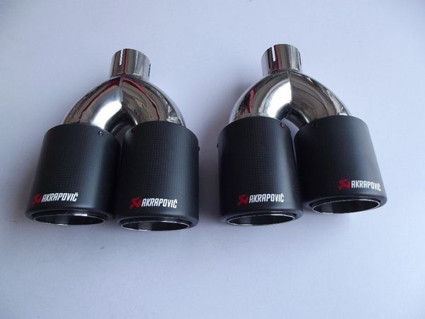 smart dual pipe Inlet51mm-outlet101mm for AK carbon fiber exhaust tip exhaust pipe muffler