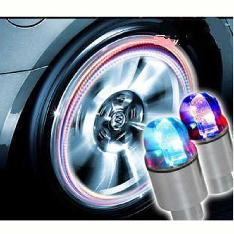 Car Motorcycle Wheel Spokes Outdoor Mountain Bicycle Flashlight Leds Tyre Tire Valve Caps