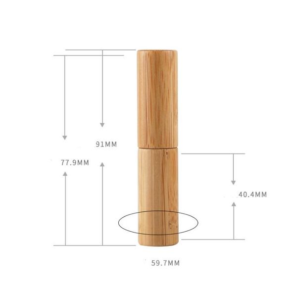 4g Empty Bamboo Wooden Lipstick Tube DIY Lip Beauty Tool Natural Bamboo Lip Cream Container SN2027