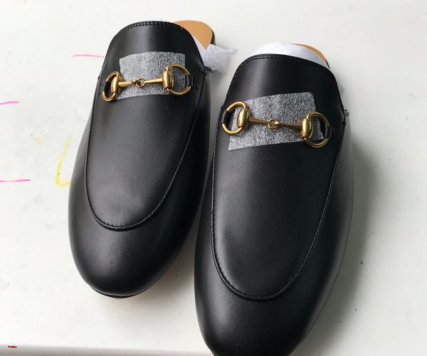 European Classic Designer Clothing Shoes, Ladies Slippers, Metal Decorative, Soft Leather, Low Heel, More Colorful Styles
