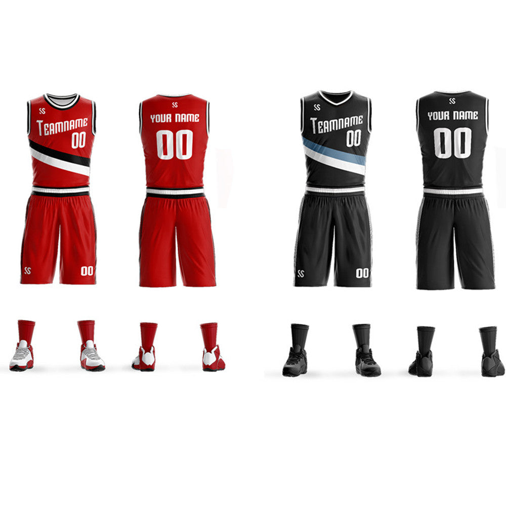 2019 New Design Youth Cheap College Basketball Jerseys Men Boys Breathable Custom Basketball Uniforms Shirts Shorts Set