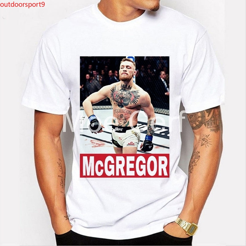 Men T-shirt Brand MMA Conor Mcgregor Funny T Shirt Boxer Fitness CROSSFIT White Short Sleeve Casual Tees Hipster L9-D-49