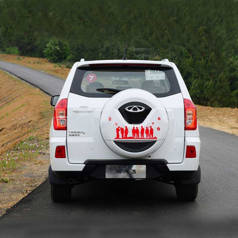 Spare Tire Cover Car Sticker Reflective Color Bar Brother Decals