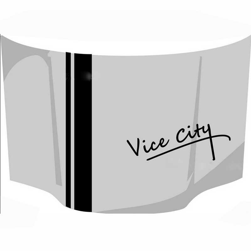 Car Cover Stripe Vice City Hood Fashion Stickers