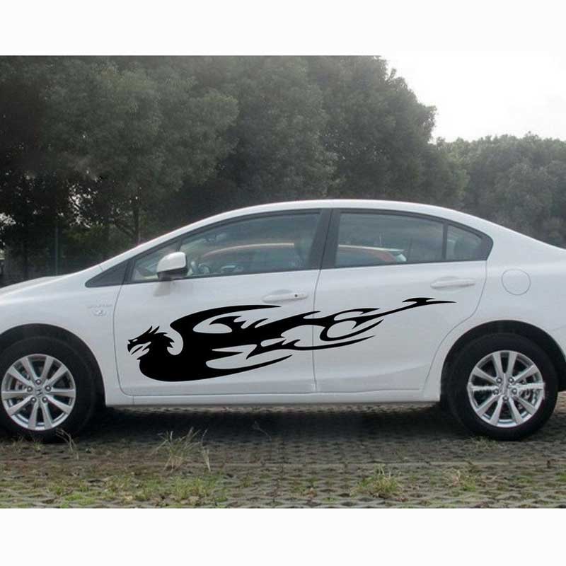 CAR 2PCS-Set Phoenix Totem Car Stickers Body Personalized Decorative Decals