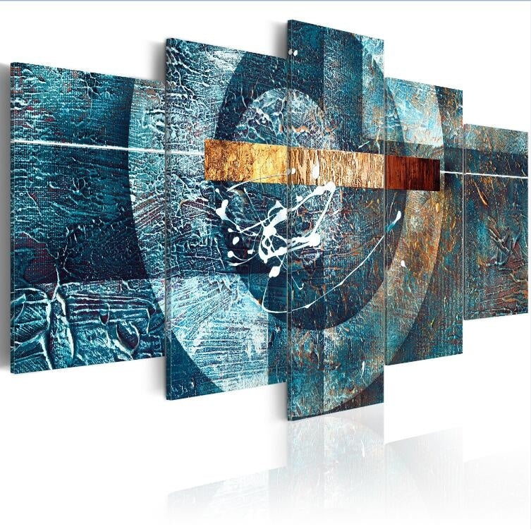 5 Panels Hot Canvas Print Blue Galaxy Landscape Poster Modern Home Wall Decor Painting Canvas Printing Art HD Print Painting