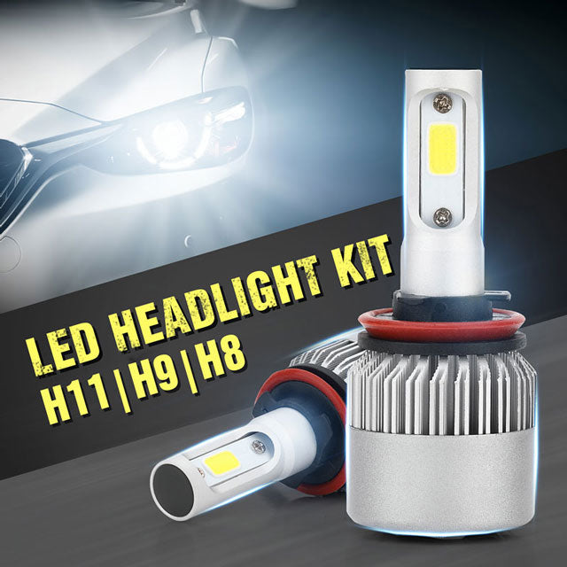 H8-H11-H9 LED Headlight Kits-Flip COB Chips 6000K-Low Beam-Fog Light 100W White
