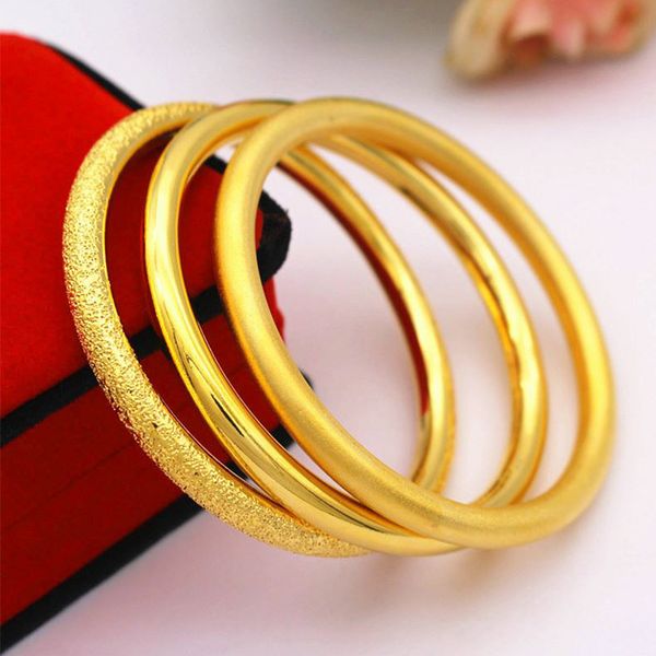 Hereditary Vintage Bangle 18k Yellow Gold Filled Womens Bangle Unopen Lady Jewelry Gift Classic Style Solid