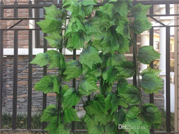 Hot sale Artificial Grape Leaves Wall Hanging Green Plants Home Decoration Ivy Simulation Rattan Green Pineapple 20pcs-lot