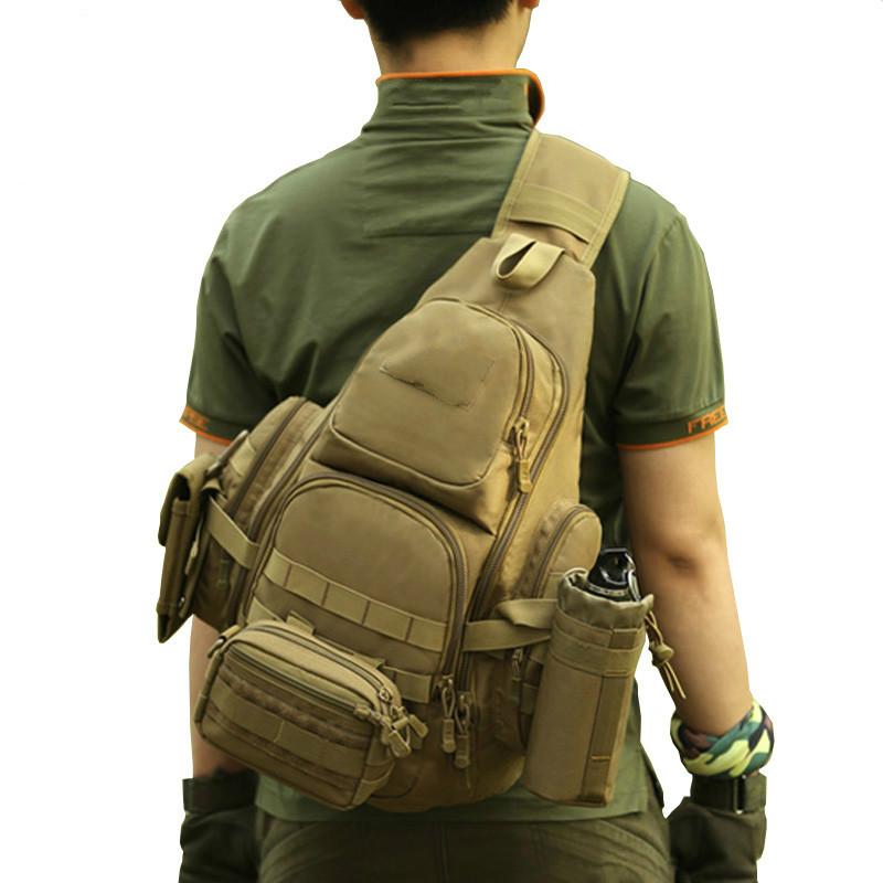 Protector Plus 20-35L Tactical Sling Bag 14&quot; Laptop Waterproof Molle Militar Backpack Camping Hiking Hunting Sport Bag