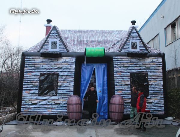 wholesale Advertising Inflatable Bar Tent 7.5m Full Printing Public House Air Blown Frame Structure For Club Party Event