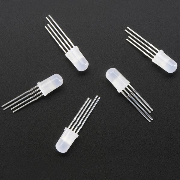 (100pcs-lot) APA106-F5 led chip; 5mm round hat RGB LED with APA-106 chipset inside; digital rgb full color DIP F5mm LED; frosted