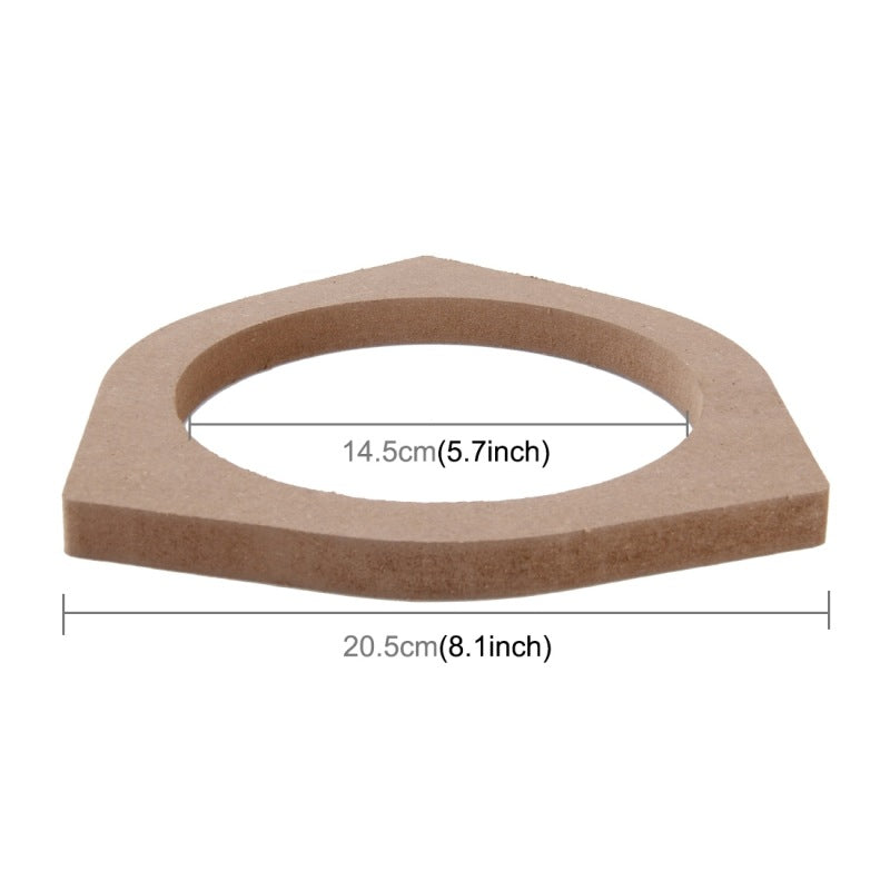 2PCS Wood Car Stereo Speaker mount Adapter Plates Bracket Ring Mat